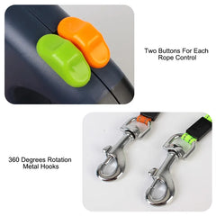 Dual Retractable Reflective Dog Leash