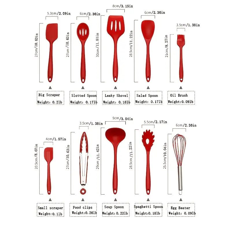 10pcs Non-Stick Silicone Cooking Utensils Set