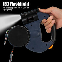 Dual Retractable Reflective Dog Leash