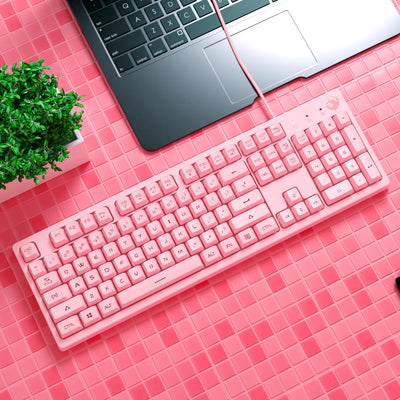 Cute Pink Mechanical Gaming Keyboard for Girls
