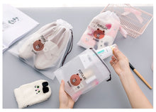 Load image into Gallery viewer, Brown Bear Transparent Cosmetic &amp; Makeup Bag