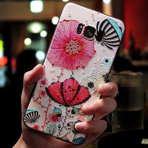 3D Flower Emboss Samsung Galaxy Case