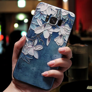 3D Flower Emboss Samsung Galaxy Case