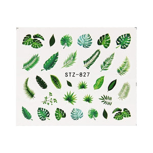 LISI 1Pc Nail Water Decals Leaves Flower