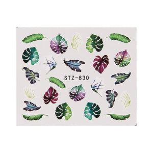 LISI 1Pc Nail Water Decals Leaves Flower