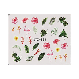 LISI 1Pc Nail Water Decals Leaves Flower