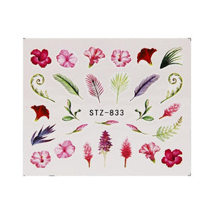 LISI 1Pc Nail Water Decals Leaves Flower