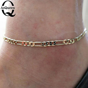 ASQUEEN Fine Ankle Bracelet Cheville Barefoot Sandals Foot Jewelry Leg Chain On Foot For Women