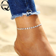 Load image into Gallery viewer, ASQUEEN Fine Ankle Bracelet Cheville Barefoot Sandals Foot Jewelry Leg Chain On Foot For Women