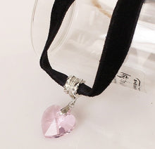 Load image into Gallery viewer, Velvet Woman&#39;s Heart Crystal Pendant Necklace