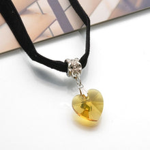 Load image into Gallery viewer, Velvet Woman&#39;s Heart Crystal Pendant Necklace